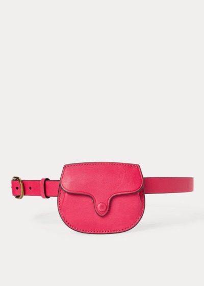 Bolsa Cinturon Polo Ralph Lauren Mujer Rosas - Leather Skinny - QDTLU8130